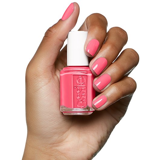– cute button a & in Pink-Koralle Nagellack essie as Farblack –